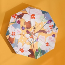 CK sun umbrella sunscreen UV double-layer retro parasol Small portable barometer rain dual-use fairy three-fold