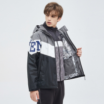 Naqu outdoor three-in-one assault clothing mens Tide brand detachable two-piece set autumn and winter windproof waterproof cotton coat