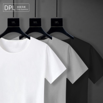 DPL cotton short-sleeved T-shirt female base male incognito lightweight couple slim summer white black solid color