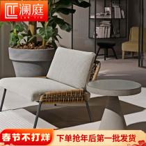 Nordic outdoor rattan chair sofa balcony courtyard casual rattan model room open-air villa designer furniture combination