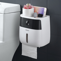 Toilet toilet tissue holder non-punching creative toilet paper roll paper tube waterproof toilet paper box suction type sanitary paper box