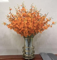 Orange orange single dance orchid simulation flower American model house restaurant soft dress wedding housewarming opening decoration flower