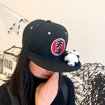 Panda base with the same Panda doll genius hat for men and women adjustable flat edge hip hop baseball cap Tennis cap