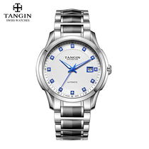 Swiss tangin day Jun business Fashion fine steel belt waterproof automatic mechanical watch watch mens watch 8011
