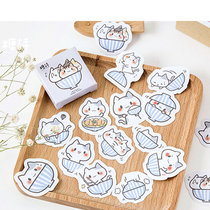 Sugar Poem Original Handbook Stickers A bowl of cat cute creative seal tape sticker about 45 pieces in