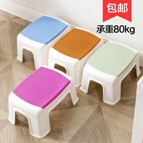 Plastic stool thickened shoe stool childrens low stool square bench bench bench table stool home chair