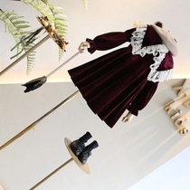 2020 girls autumn and winter New cute lace plus velvet princess dress