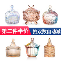 European electroplated stained glass storage tank Water candy tank Dried fruit snack snack storage tank put sugar cube tank