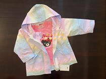 MXY child clothing 2020 autumn-style rainbow zdyeing gradient even cap windsuit jacket girl laser glistening printed jacket