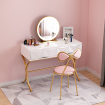 Dressing table Net red ins Wind Nordic simple bedroom small apartment makeup table mirror with lamp light luxury makeup table