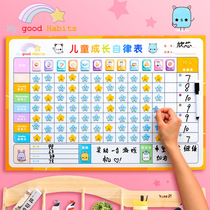 Growth self-discipline table childrens good habits to develop behavior punch-in schedule Primary School students record time management work and rest board kindergarten baby points reward stickers life learning magnetic wall stickers