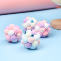 Teasing Cat Toy Ball Cat Toy High Bounce Felt Pets Plush Vocal Bell Balls Teasing Cat Interaction Resistant to Biting Balls
