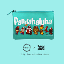 Sigema x Pandahaluha] Cross Crest Embossed Stationery Passport Zipper Clutch Storage Bag