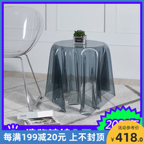 Transparent coffee table Nordic acrylic creative net red crystal ghost round table Simple sofa corner magic edge