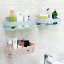  2-pack Japanese-style elegant strong paste shelf Bathroom plastic wall-mounted storage rack Bathroom wall-mounted rack