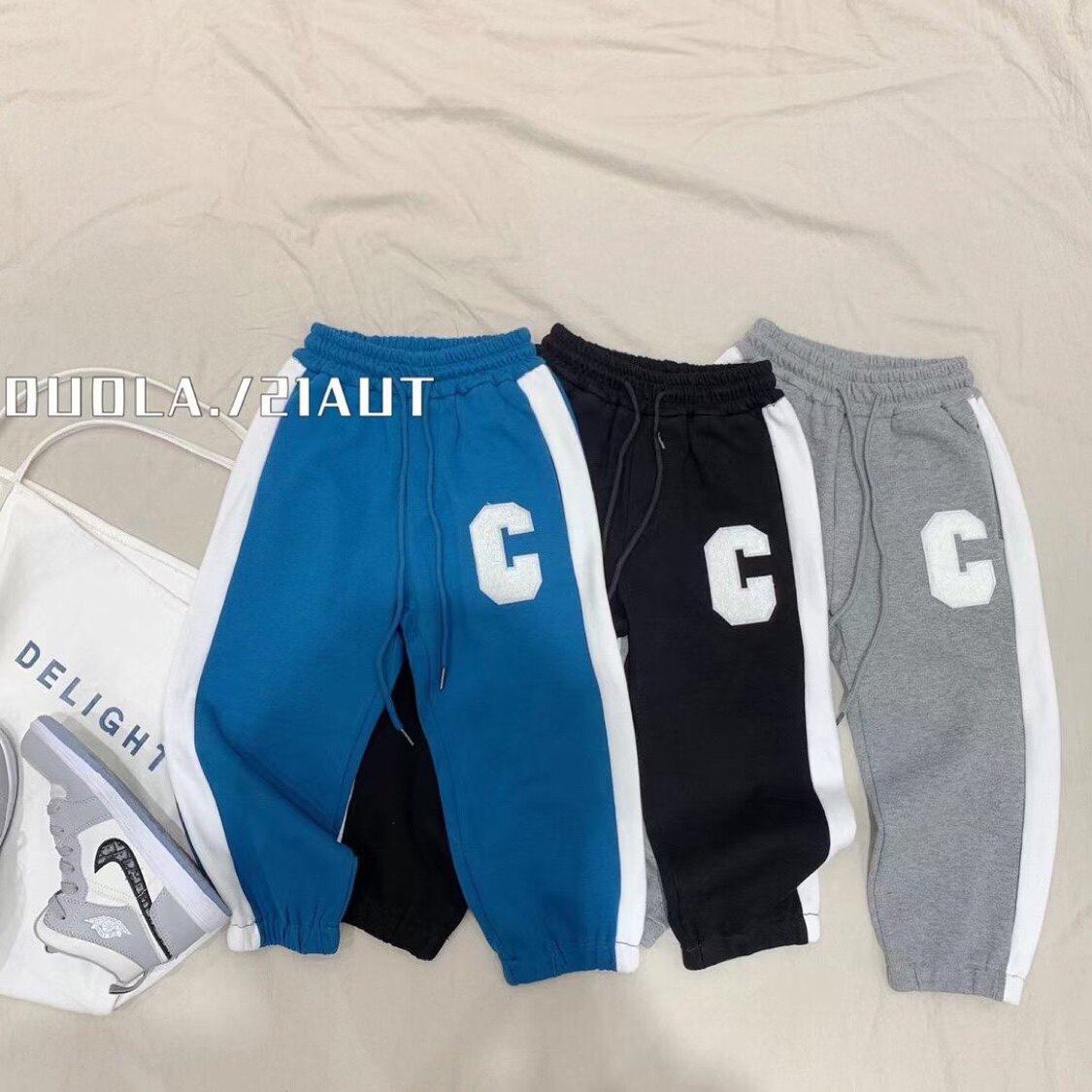 Children Casual Pants Spring Autumn style Fashion Foreign Bunches Pants Men and women 100 hitch sports Long pants loose Wei pants Korean version
