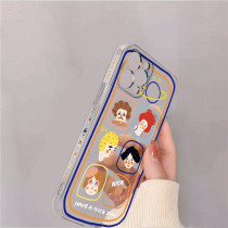 Line Five Miyomig small people apply Apple 7plus 8plus mobile phone shell x xsmax side pattern iPhone12 12Promax anti-fall 11