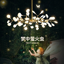 Total Copper Nordic Chandelier Living-room Lamps Light Lavish Rear Modern Minimalist Restaurant Bedroom Net Red New Firefly Chandelier