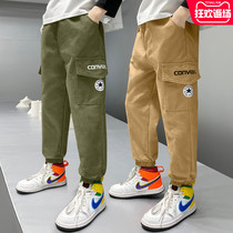 boy's autumn workwear pants new spring autumn 2022 children's autumn clothing big boys autumn casual pants trendy