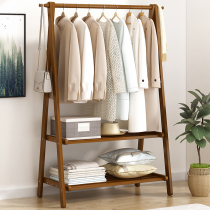 Simple stand-up rod in the room where the clothes rack is left with the beech in the bedroom of the hanging hood