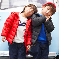 Concoat childrens down clothes boy girl light thinner jacket thickened warm CUHK childrens baby white duck suede anti-season