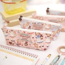 Korea afrocat cute doll girl waterproof coating zipper large capacity pen bag ins wind student stationery bag