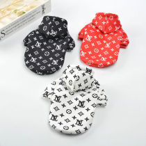 Dog clothes autumn and winter clothes plus velvet personality printing Korean version of the tide clothes puppy clothes Teddy dart clothes