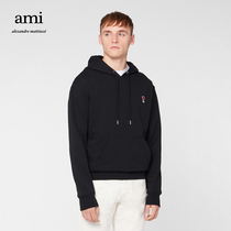 Ami Paris Mens Ami de Coeur Red Heart Embroidered Hoodie