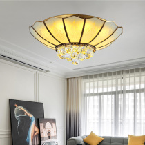 Card letter light European all copper ceiling lamp bedroom living room round crystal lamp luxury atmospheric ceiling lamp