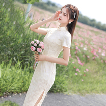 Cheongsam 2021 new female summer long retro young temperament elegant Chinese style modified dress