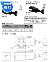 Tubular direct-acting overflow valve DT-01 DT-02 RV-02T