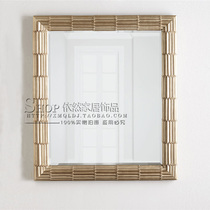 European carved porch decorative mirror foyer living room sofa background wall hanging mirror simple square cosmetic mirror