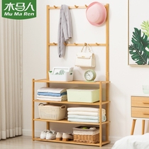 Musha hanging clothes rack floor bedroom coat rack clothes storage Net red home storage living room simple pole type