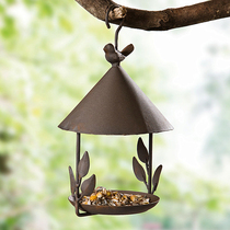 American-style old wrought iron bird bird feeder House pendant Pastoral mini hanging basket Outdoor courtyard decoration pendant