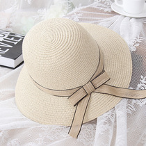 Foldable sun hat fisherman sun hat sunscreen hat summer Korean student outdoor photo cute straw hat girl