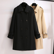 Trench coat women 200kg fat mm plus fat increase slim womens 2021 Spring and Autumn new special size medium and long coat