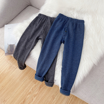 2021 new boys plus velvet pants childrens clothing boys warm pants foreign childrens leggings winter wear padded trousers