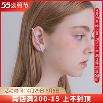 Triple Tipsy Zhang Shaohan tong Zirconium Stone Ear Clip Shiny Drill Ear Bone Clip Earrings Temperament Fashion Exaggerated Earrings