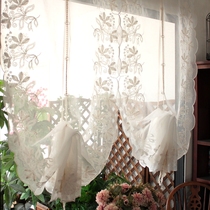 American Nesze Curtain Floating Window Embroidered Lifting Country Wool Roman Curtain Finished Curtain Air Curtain