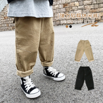 Boys casual pants in autumn 2021 new spring and autumn childrens strength trousers in childrens baby gas and tide pants
