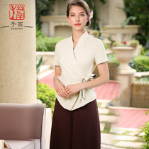 Summer beauty salon work clothes female Thai health club senior Chinese foot bath foot therapy pedicure suit 63