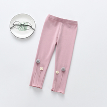 Female baby leggings spring 2021 new 1-year-old 3 spring and autumn children spring childrens knitted foreign style girls pants