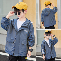 Boys autumn coat 2021 new middle and Big Boy Boy spring and autumn childrens dress foreign style casual jacket Korean tide