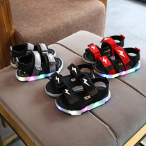 Sandals 3-6 years Old half childrens shoes girl flashing light Boy Light boy Light 2 Summer Boy 3 sandals 4 light