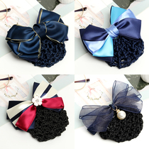 South Korean Lady high-end bank flight attendant nurse floral headdress female work simple elegant career hair net pocket Red