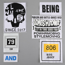  Large square childrens clothes Down jacket patch stickers Letter long calico stickers Pullover back patch