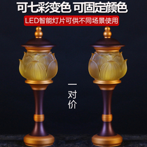 Lotus lantern Buddha for the lamp for the former Lights Guanyin Caiyin Property Seven colorful inserts led by a pair of home glazed gods table lamps