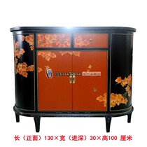 Yangzhou lacquer carving net new classical lacquer art home decoration red land maple leaf curved porch decoration cabinet customization