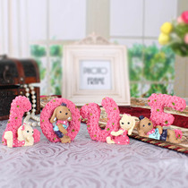 Creative Rose Rabbit resin doll furnishings fashion home accessories bedroom ornaments personalized graduation souvenir