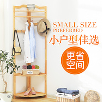 Hanghanger Ground Floor Bedroom Home Simple Corner Clothes Rack Multifunction Solid Wood Hanger Wall Corner Cloakhat Rack